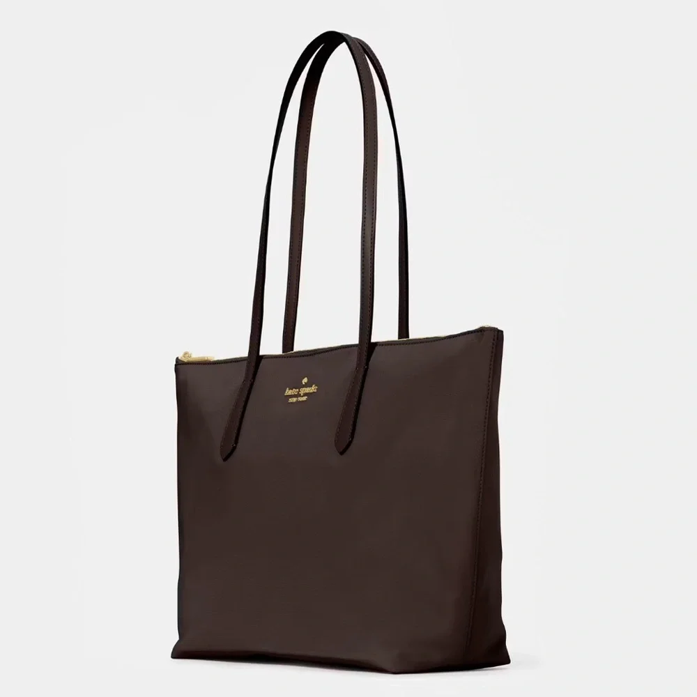 ♠️Kate Spade New York Kitt KSNYL Nylon Medium Tote Bag, Hot Fudge Brown NWT